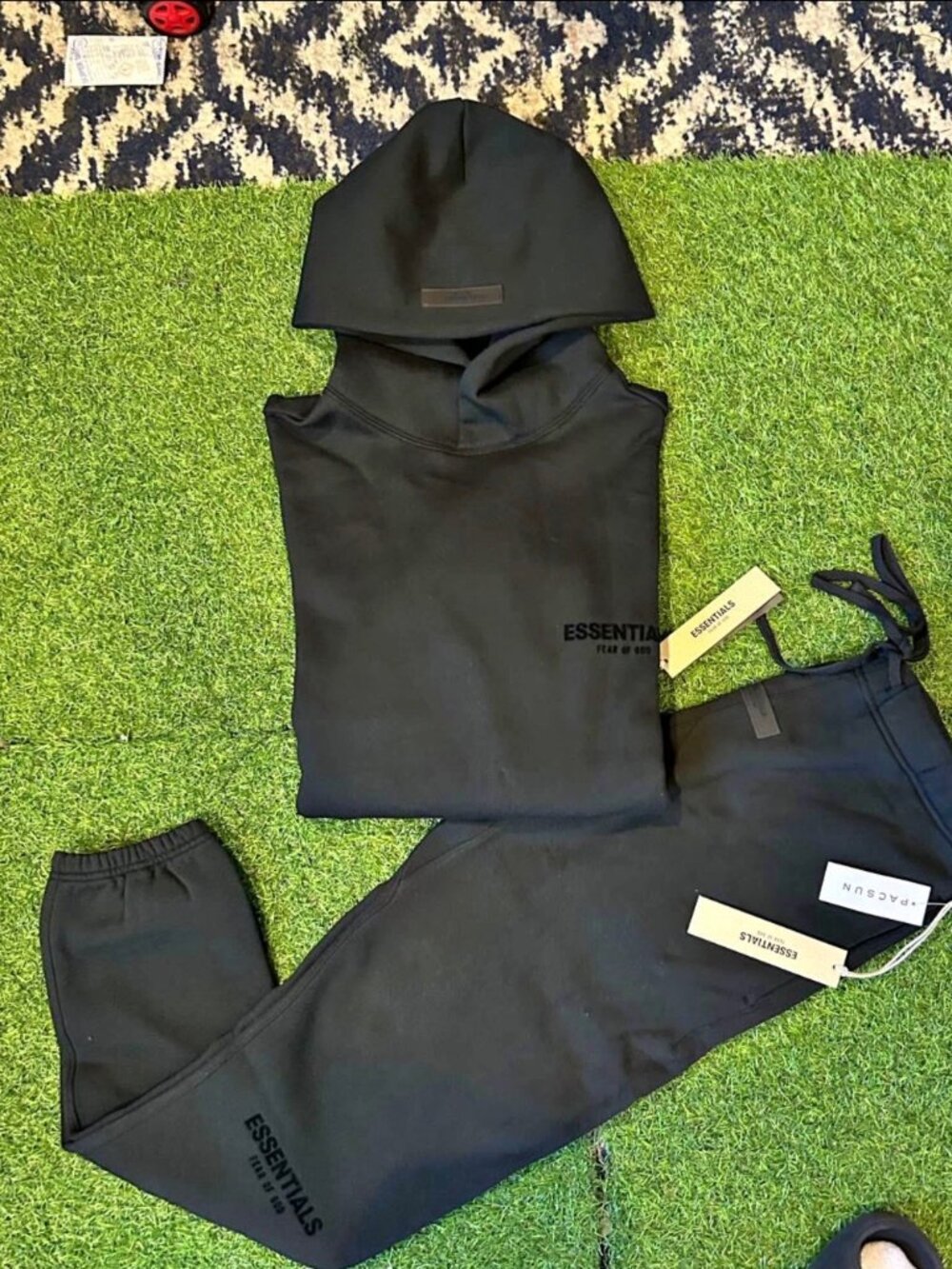 Essentials X small new black cuffed set
